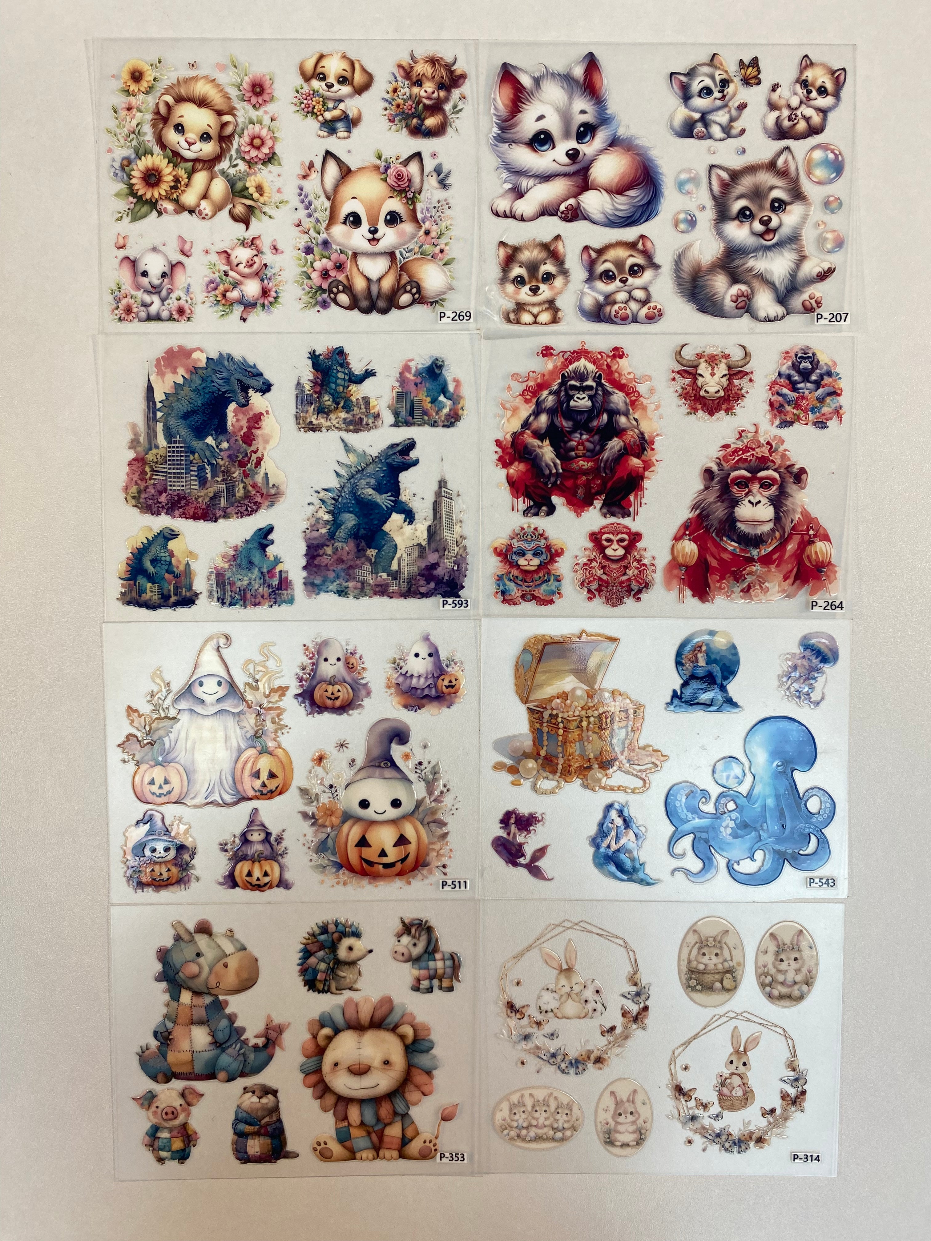 3D embossed stickers (B5 size, 12.5cm*9.5cm)